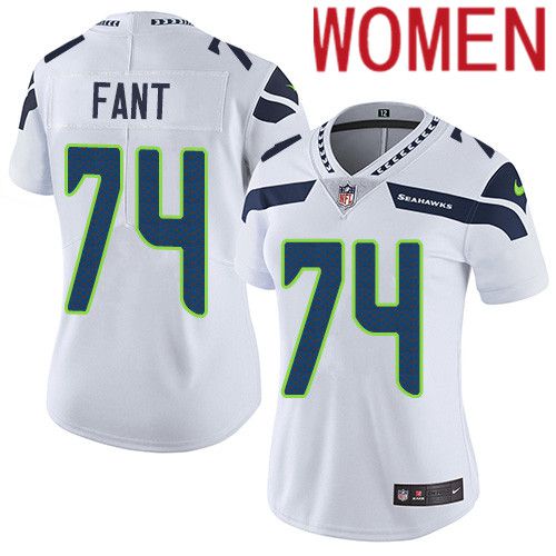 Cheap Women Seattle Seahawks 74 George Fant Nike White Vapor Limited NFL Jersey
